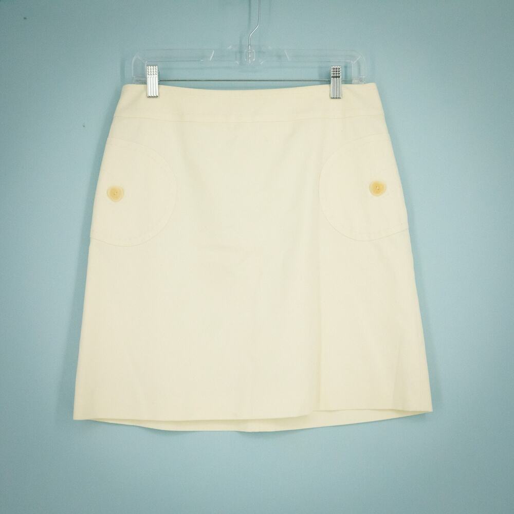 J. McLaughlin Size 6 Ivory Cream Pencil Straight Career Work Above Knee Skirt